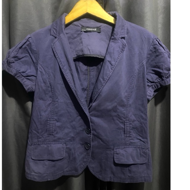 Blazer Semi Tweed Wanita jumbo lengan pendek branded