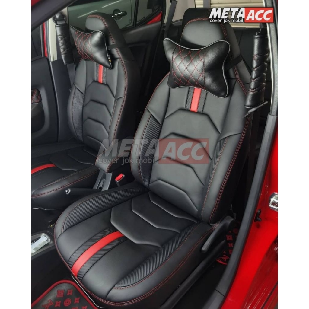 Sarung Jok Mobil / Cover Jok Mobil Calya & Sigra  Full Set Bonus Bantal Leher Termurah Alas Jok Mobi