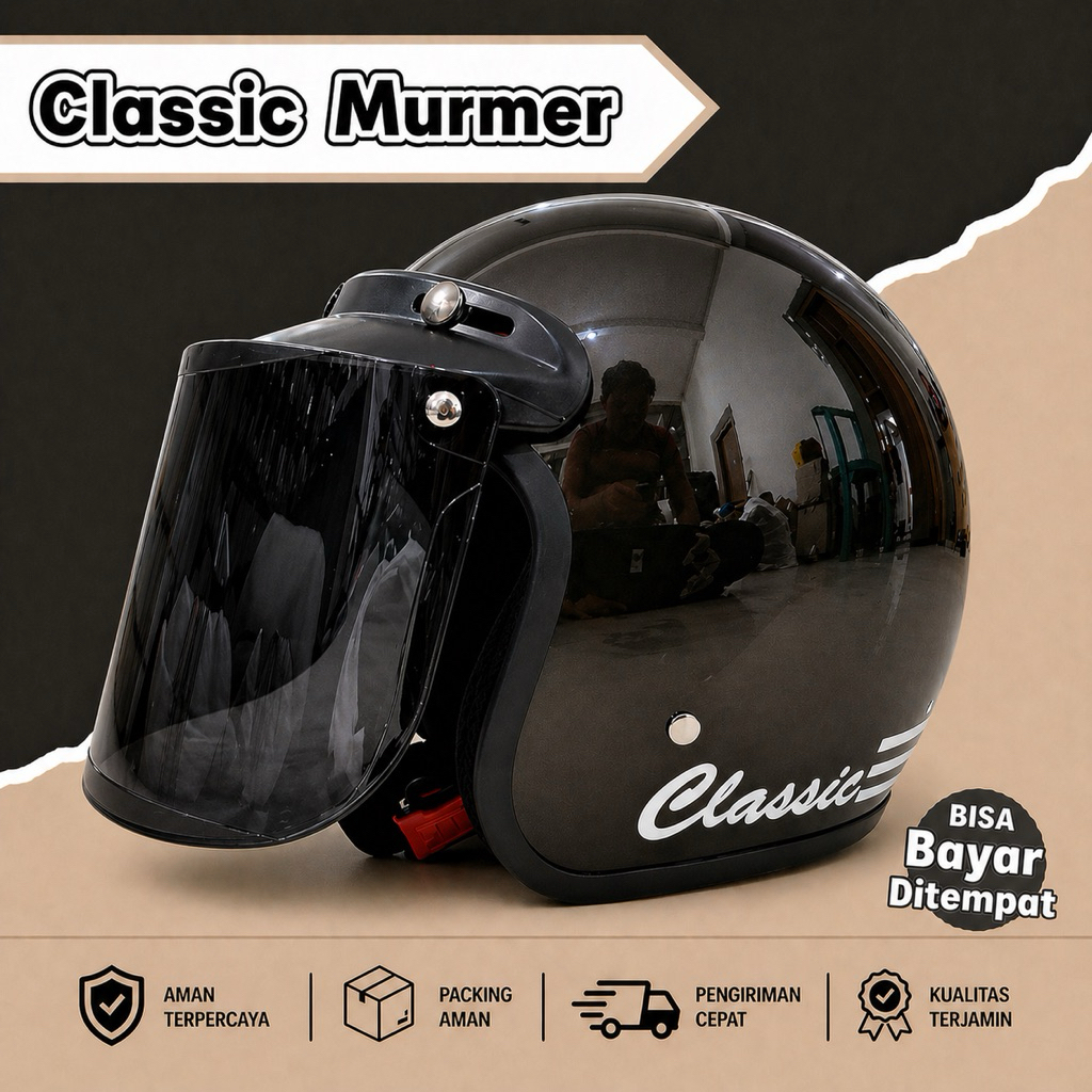 [BAYAR DI TEMPAT] BOGO CLASSIC COKLAT GLOSSY (KACA DATAR HITAM)
