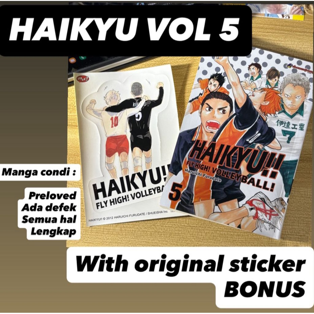 KOMIK HAIKYUU bonus STIKER ORIGINAL [PRE LOVED MANGA WITH DEFECT]