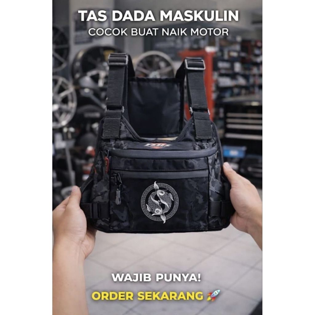 tas dada pria,tas dada tactical army,tas dada pria waterproof tas pelindung dada