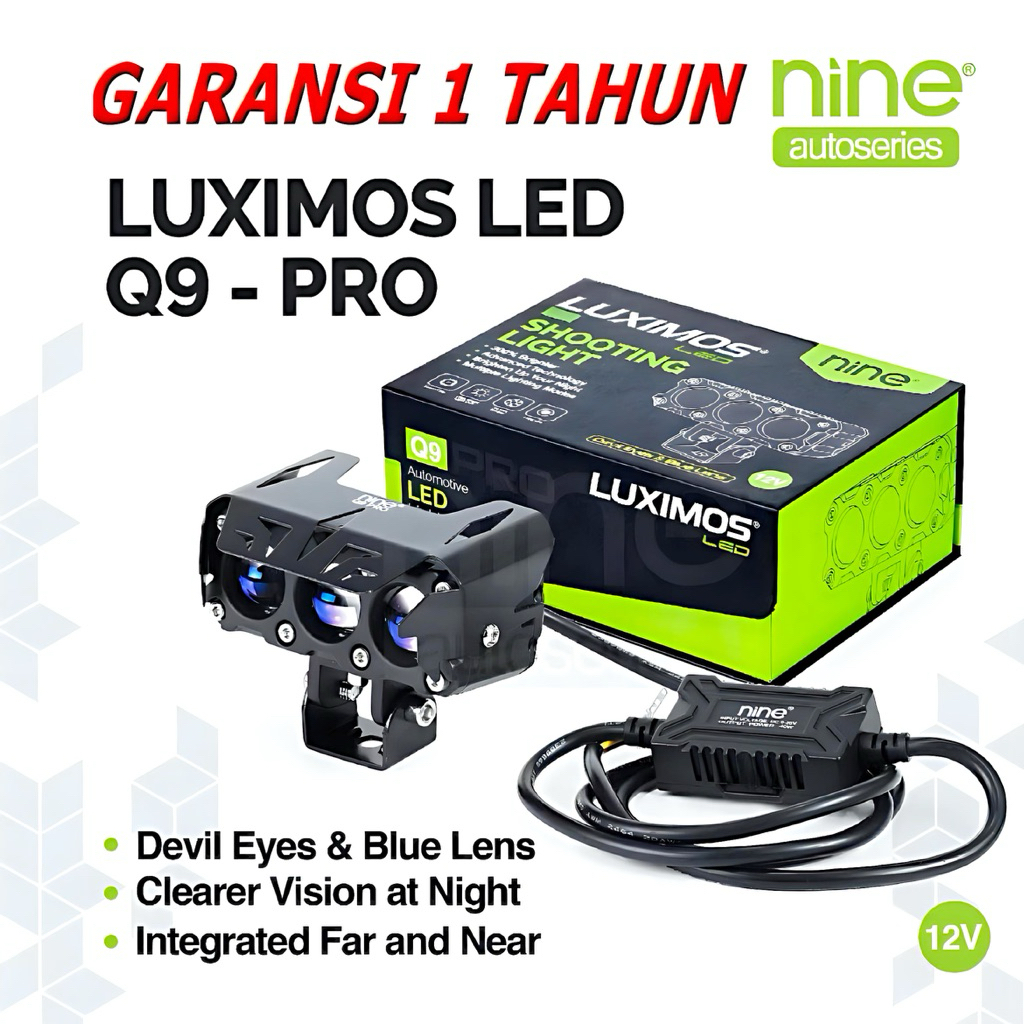 LAMPU TEMBAK 3 MATA TEMBUS KABUT HUJAN 80-100WATT LUMINOS 3mata 4mata ORIGINAL