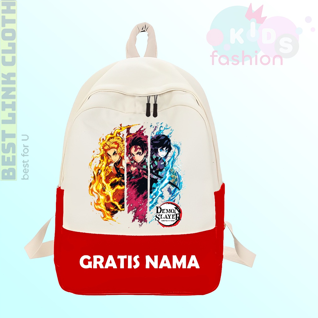 Tas Anak Sekolah SD TK Motif Anime Demon Slayer / Ransel Anak Demon Slayer