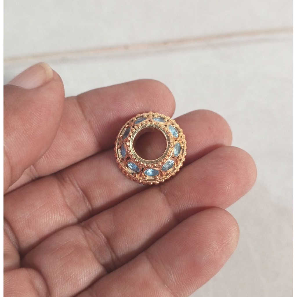 Mendak keris model solo kualitas terbaik  natural blue topaz