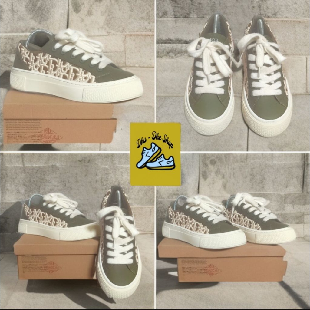 Sepatu sneaker Dior B33 calfskin Oblique size 41 sangat mewah GAMBAR RAJUT Original NEW
