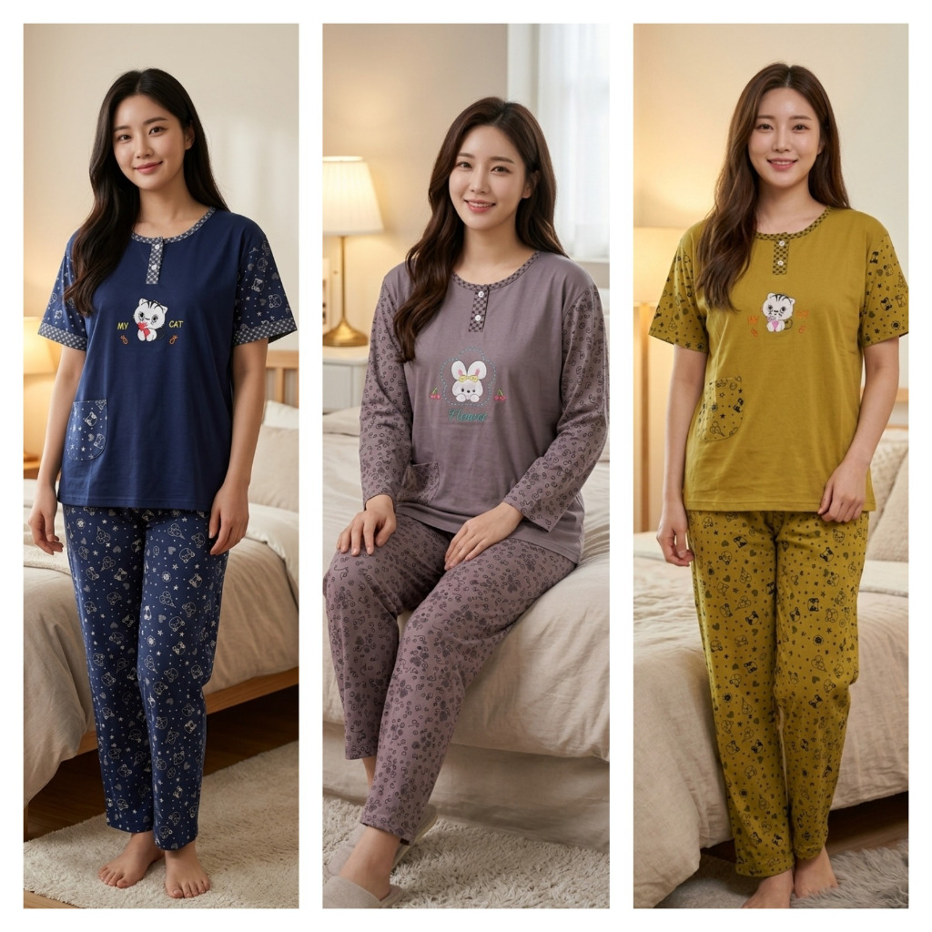 DP012 CP Jumbo Merek DIO Grosir Baju Tidur Wanita Dewasa Piyama Babydoll Wanita Terbaru Bahan Kaos L