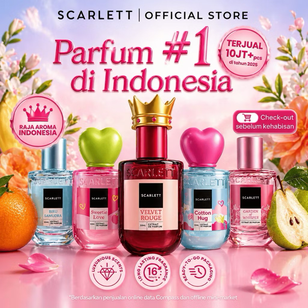 Scarlett Extrait de Perfume - Parfum Scarlett Eau De Parfum 30ml - Parfum Wangi Soft Tahan Lama 16 JAM