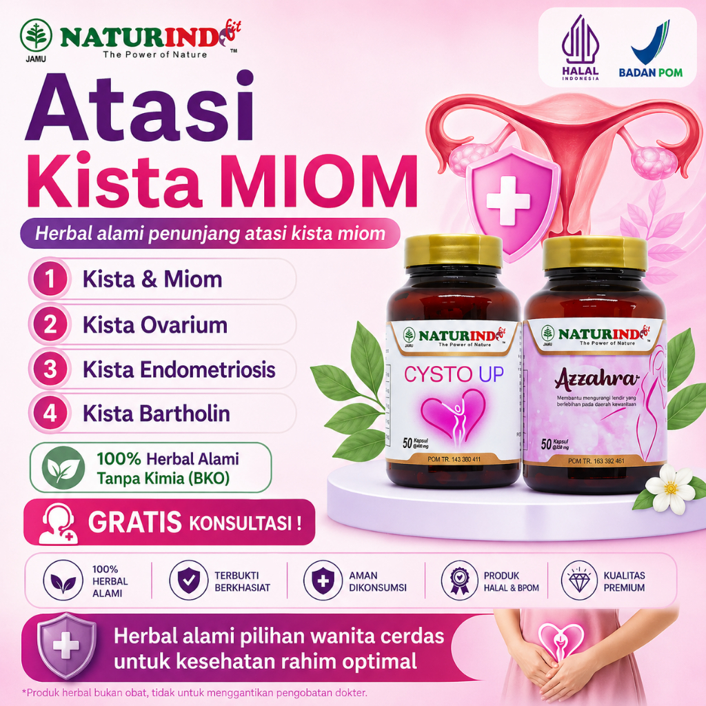 Obat Kista Miom Herbal Kista Bartholin Endometriosis Ovarium Ganglion Coklat PCOS Cysto Up Naturindo