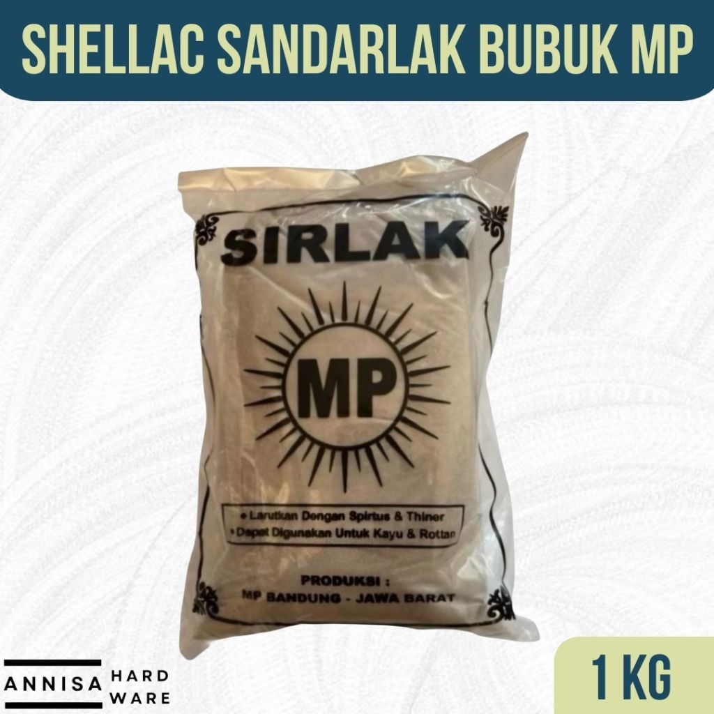 Sirlak Shellac Sandarlak Bubuk MP Kemasan 1 Kg | Sirlak MP Ekonomis Berkualitas