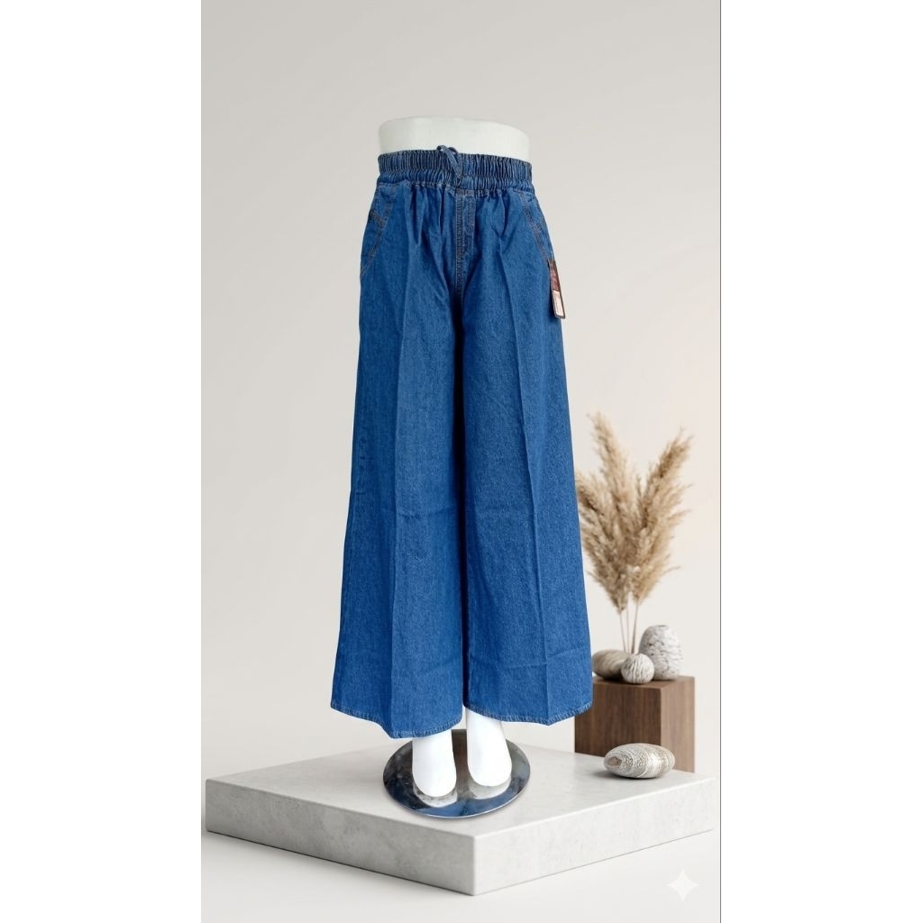 Celana Kulot Jeans Wanita standar dan jumbo Muat BB 45-100kg