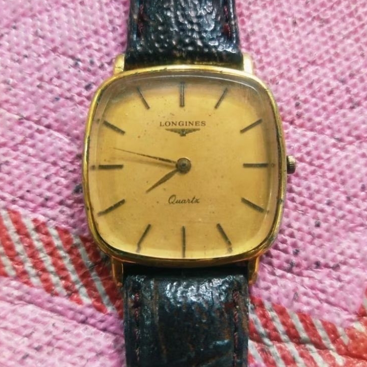 longines tank quartz rare vintage gold plated