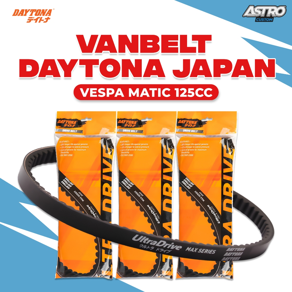 Vanbelt Daytona Vespa S 125 Iget S 125 LX 125 3V Ultra Drive Belt Vbelt Racing