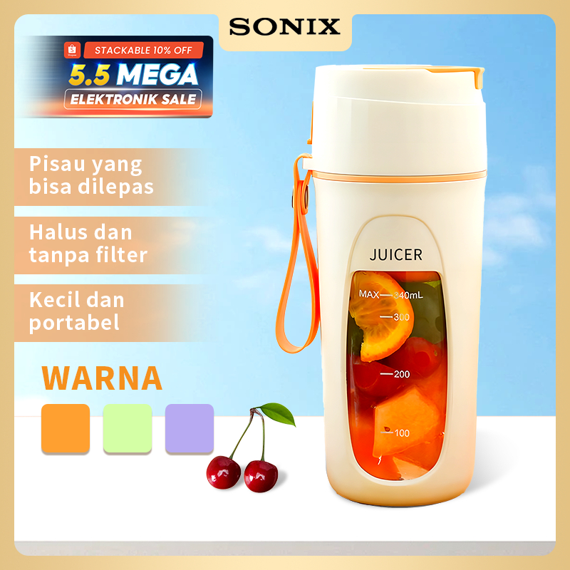 Sonix Basic Portable Mini Juice Cup SJC01 Blender Juicer Portable Usb Rechargeable Ice Crusher 400ML