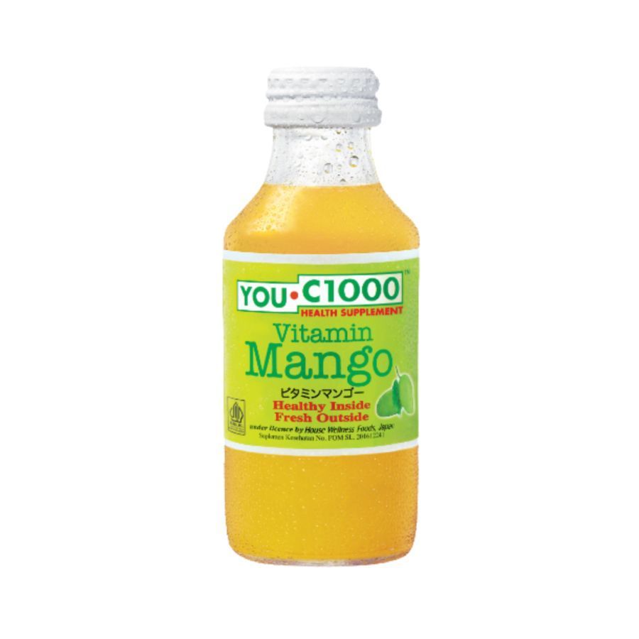 YOU C 1000 140ML BOTOL KACA LEMON, MANGO, ORANGE MINUMAN KESEHATAN VITAMIN C LEMON, MANGGA, JERUK
