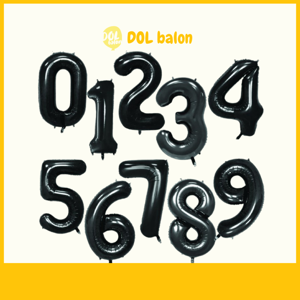 BALON ANGKA 100cm HITAM