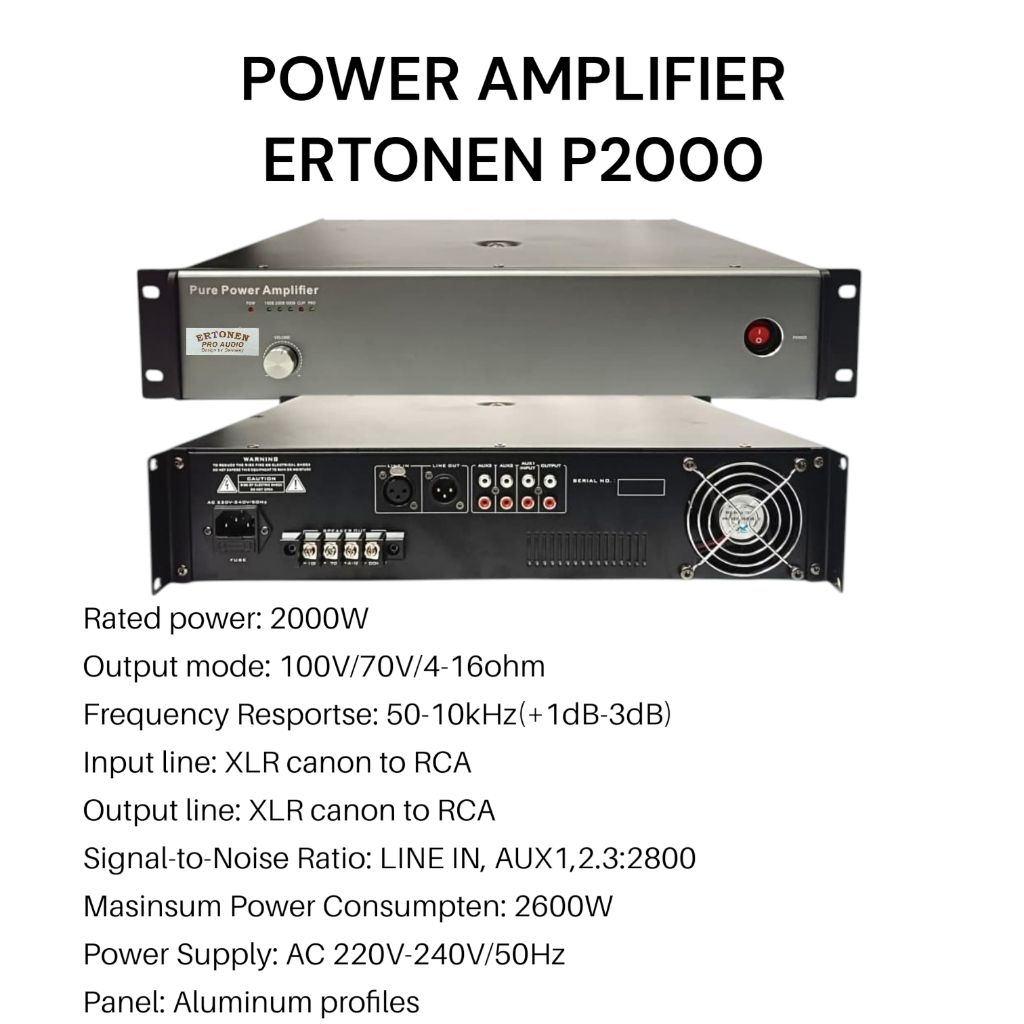 Power Amplifier Profesional Ertonen P2000 2000 Watt