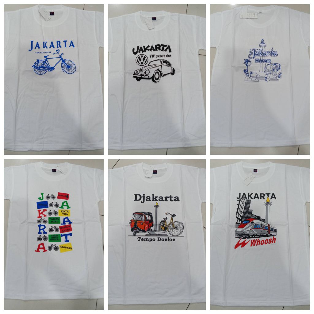 baju kaos jakarta monas atasan dewasa bahan katun