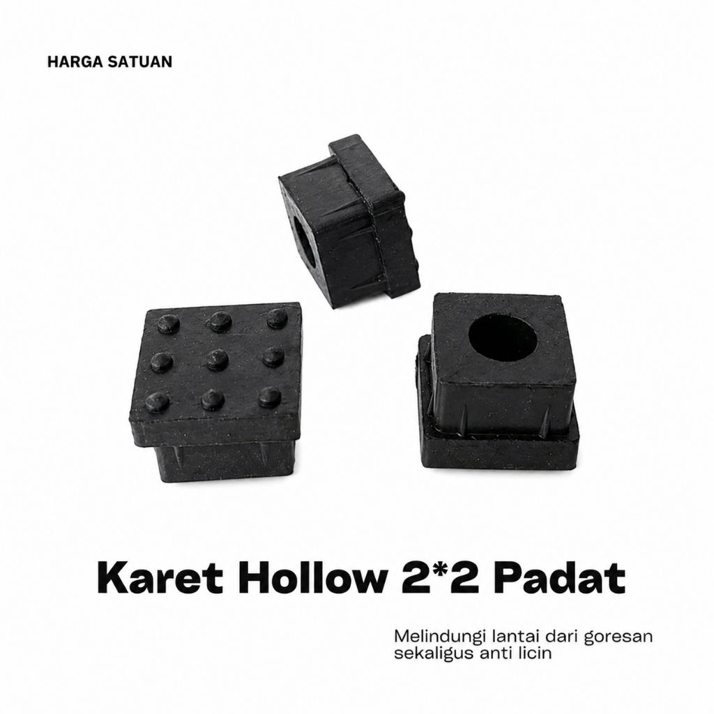 karet hollo 2x2 kaki karet meja/kursi/rak