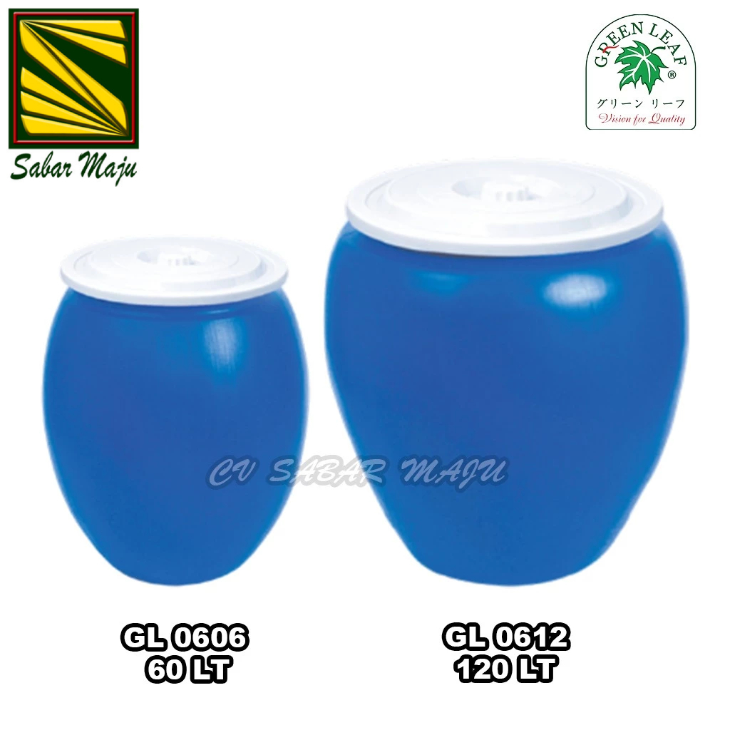 Greenleaf Gentong Plastik Tebal + Tutup, Tong Air 60 Liter dan 120 Liter