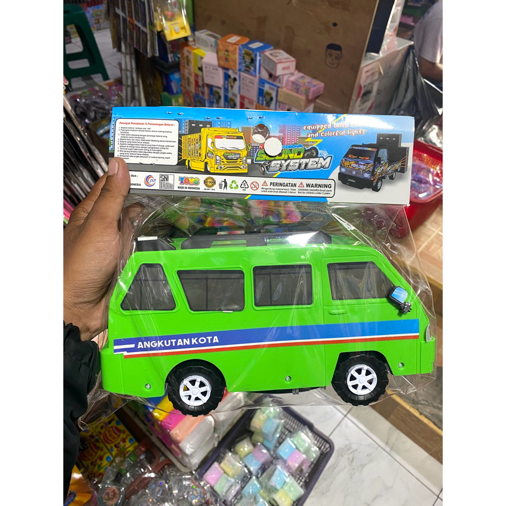 Mainan Mobil Angkutan Kota/Angkot Musik Led Lampu