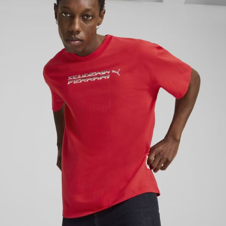 PUMA X FERRARI Race Statement Tee pakaian atasan baju kaos pria