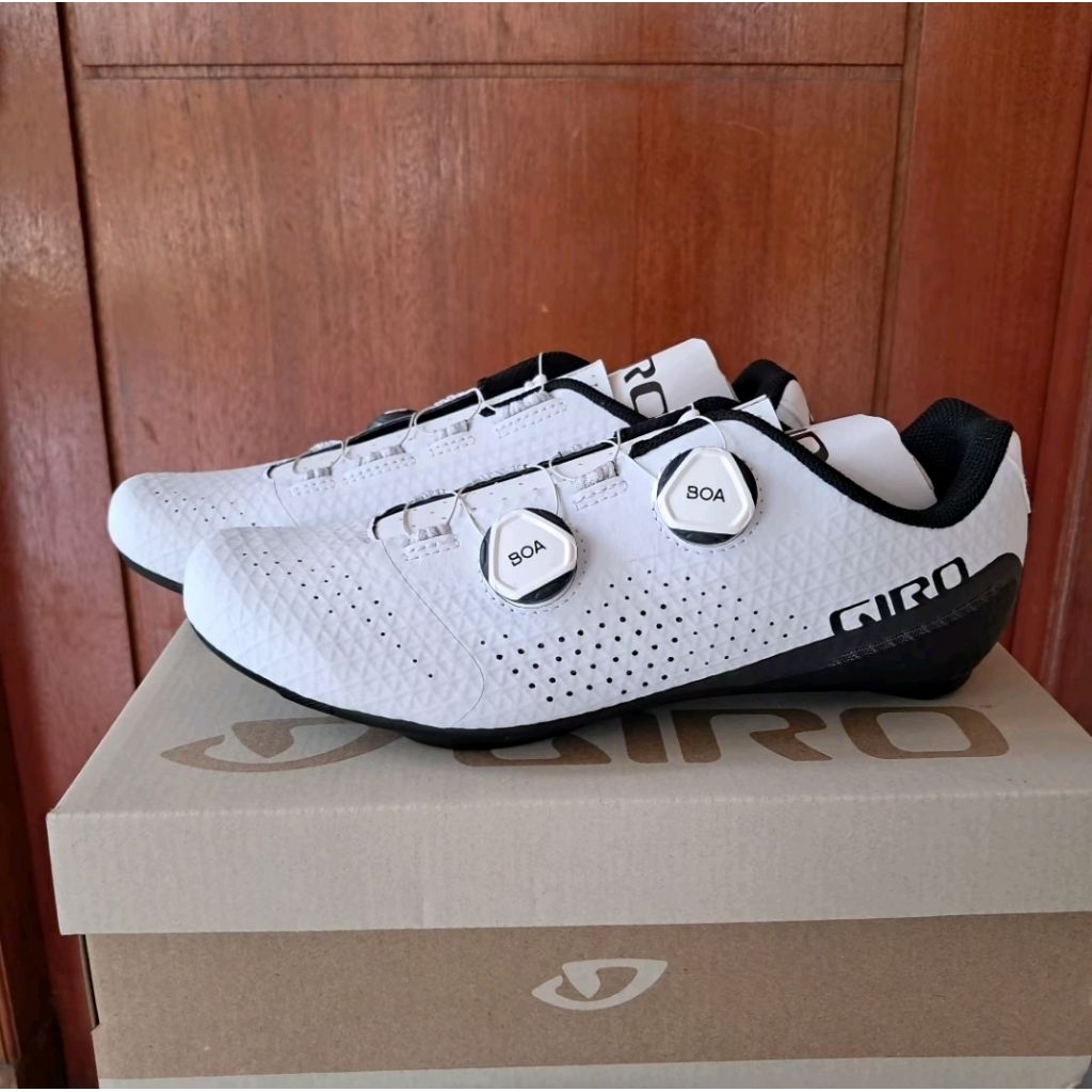 Sepatu Sepeda Giro Regime White - Cleat Road Shoes Roadbike