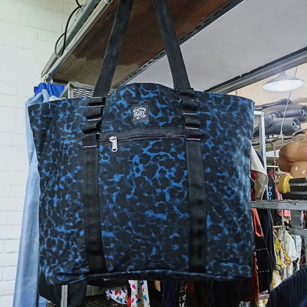 Tote Bag Pattern Leopard Blue