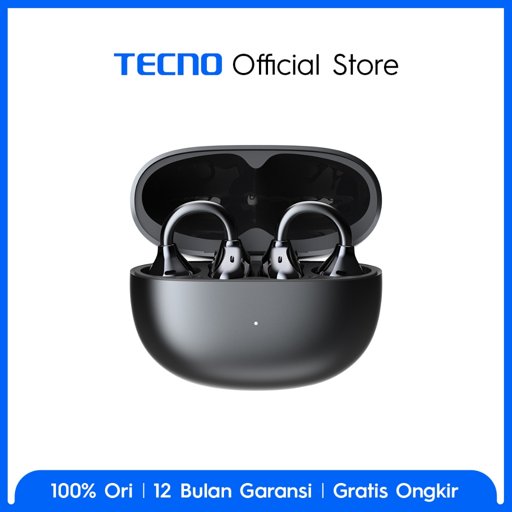 TECNO FreeHear 2 Open-Ear Ergonomic Design for Safer, Cleaner Comfort | Big Bass, Crisp Highs, Powerful Sound | 46-Hour Battery with Quick Recharge - Gambar 3