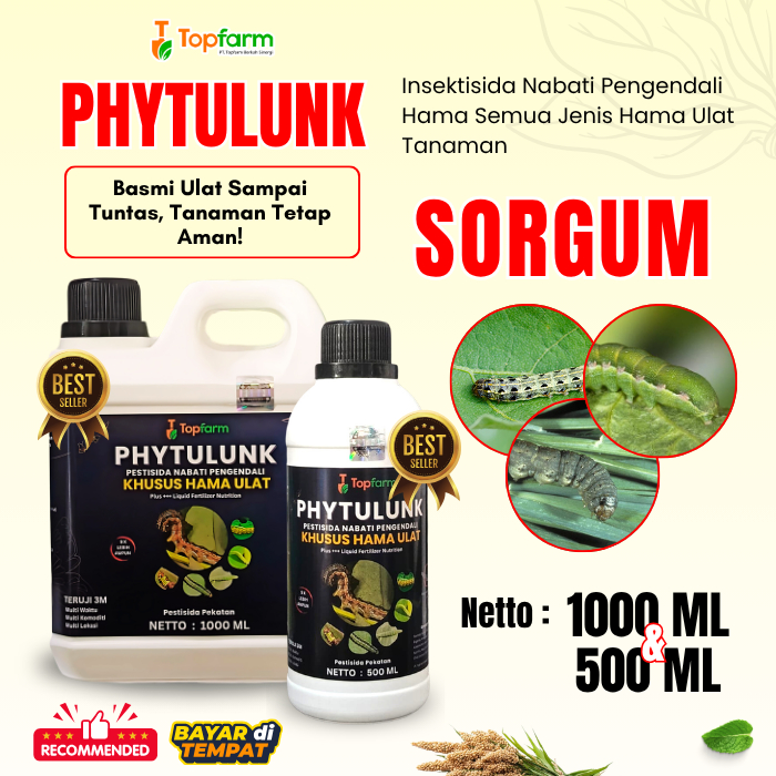 Pestisida Hama Ulat Daun Ampuh / Obat Ulat Topfarm / Pestisida Hama Ulat Daun Sorgum / Obat Semprot 