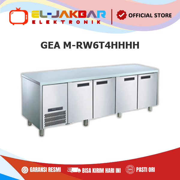 GEA M-RW6T4HHHH 4-Door Under Counter Chiller 590 Liter - Lemari Pendingin Meja Stainless Steel