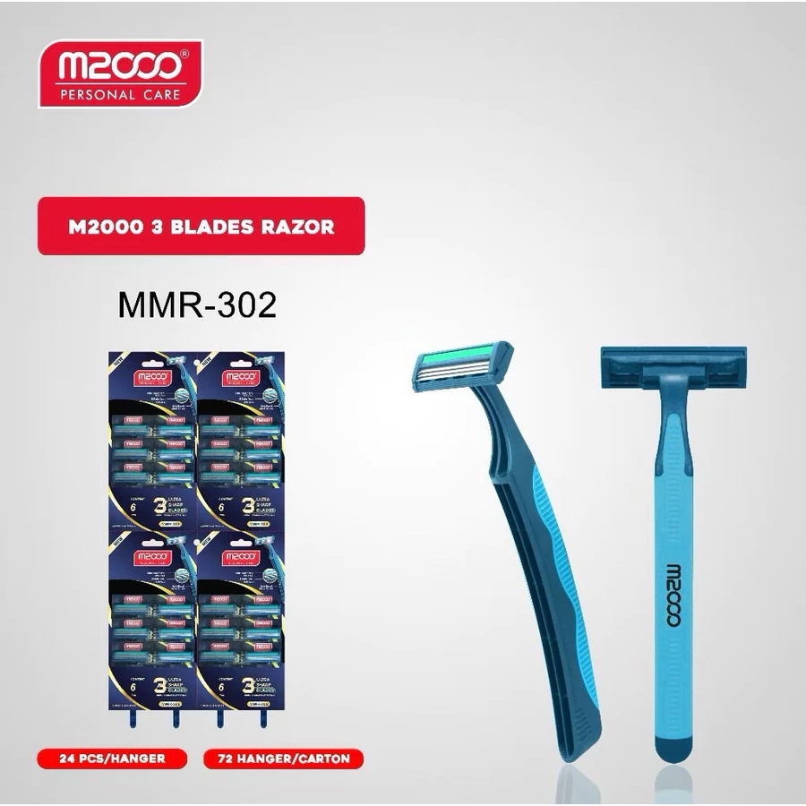 Cukuran Jenggot / Kumis / Rambut M2000 Alat Pisau Cukur Mata 3 (minim 24pcs / 2lusin)