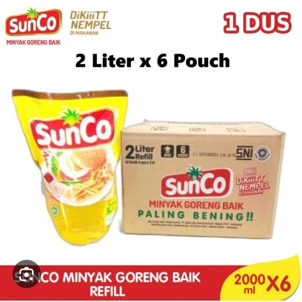 SUNCO 1 Dus Minyak Goreng 2 Liter Isi 6 Botol