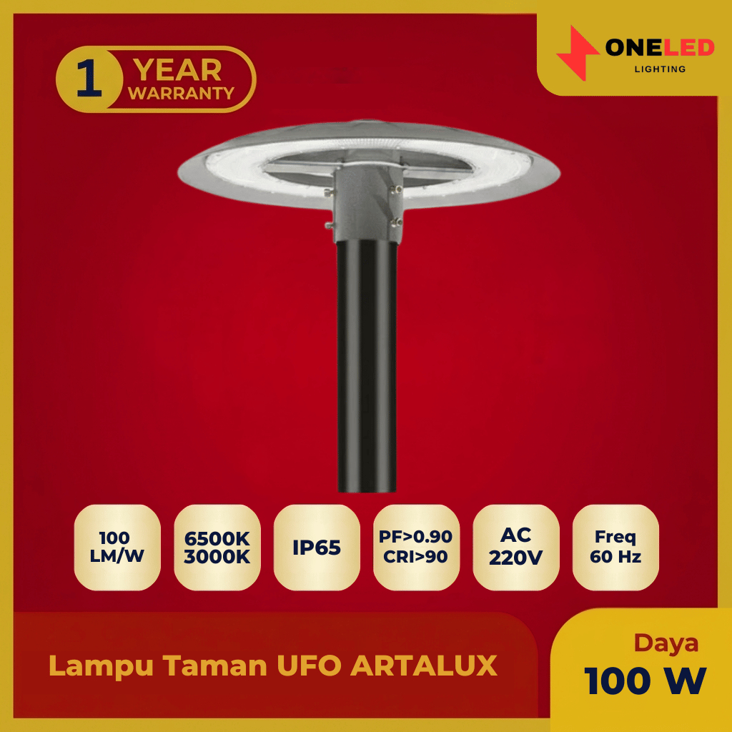 Lampu Taman LED UFO ARTALUX 100W Garden Street Light Area LED Jalan - Kuning