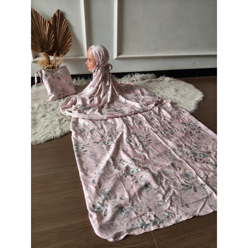 Mukena Terusan Rayon Twill Printing Jumbo