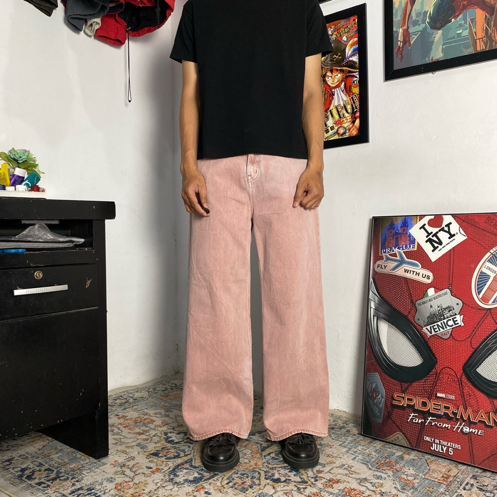 SPAO SOFT PINK BAGGY JEANS