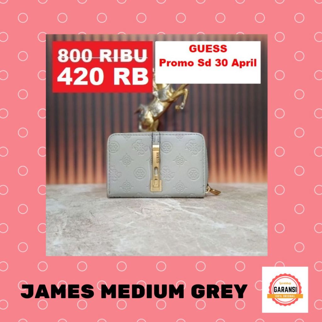 Dompet Guess wanita SALE wallet seri JAMES LOGO SLG MEDIUM ZIP 100% original store