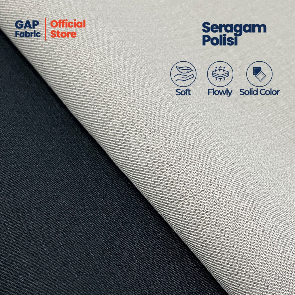 Kain Semiwool Seragam Polisi | Seragam Premium | Seragam Polisi | Bahan Celana Premium | Eceran Per 