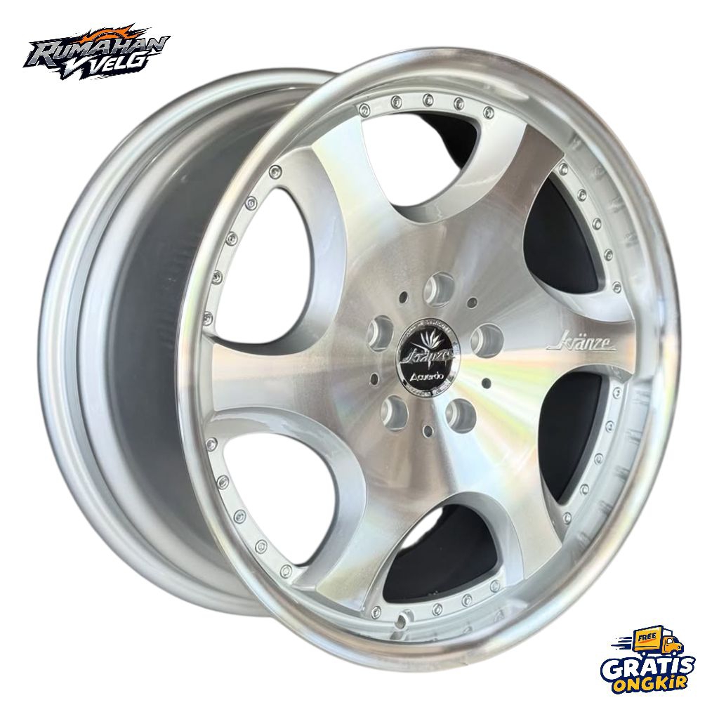 Velg Kranze Bazereia R18X8,5/9,5 Pcd 5X114,3 Offset 40/30 Warna Brush polish