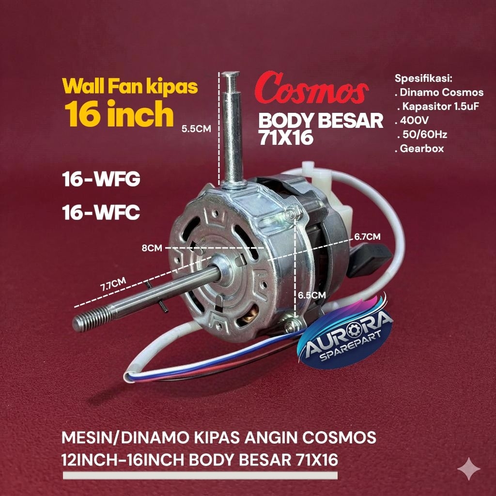Dinamo Kipas angin Cosmos body besar 16inch Kipas Dinding 16-WFG 16-WFC/Wall Fan kipas