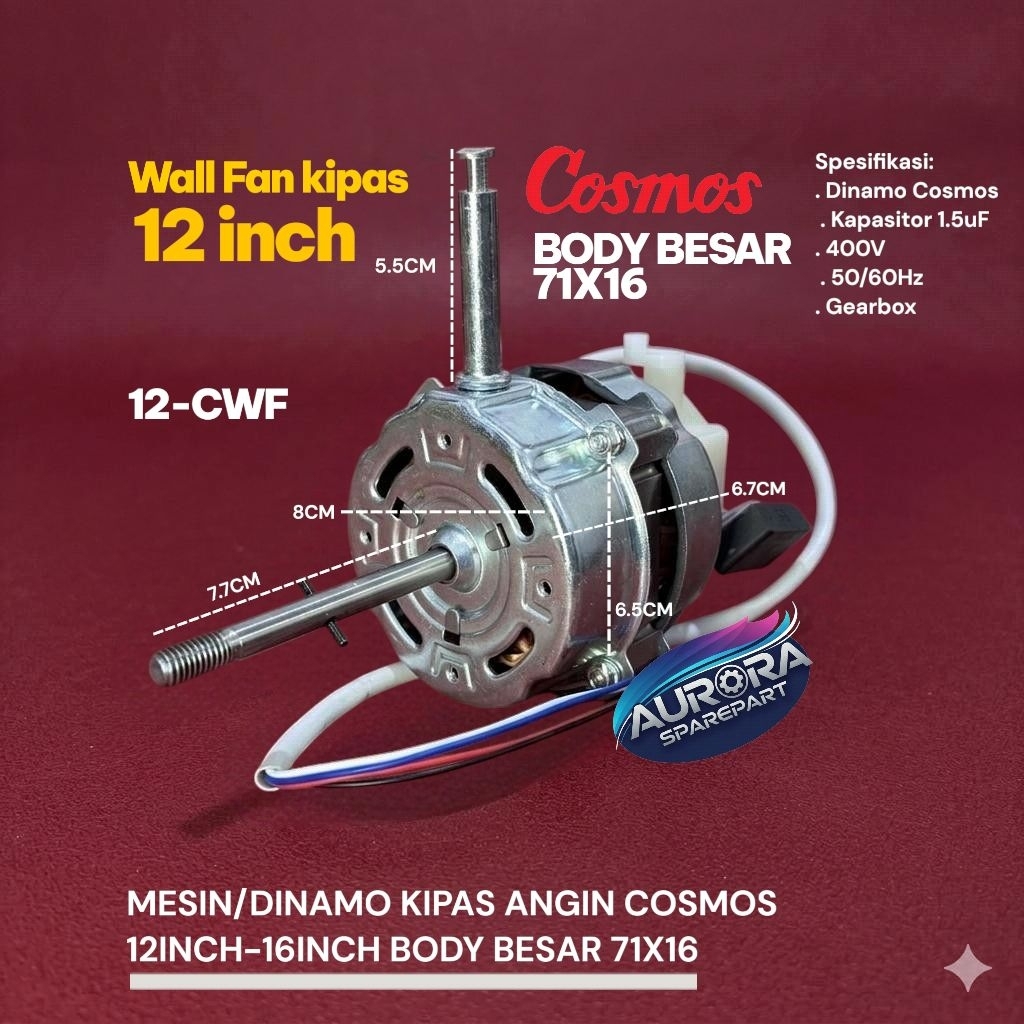 Dinamo kipas angin Cosmos body besar 12inch Kipas Dinding 12-CWF 12 CWF/wall Fan kipas