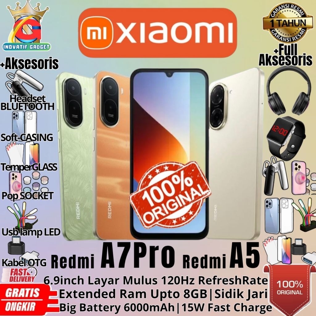 HP BARU XIAOMI REDMI A7 Pro | REDMI A5 4/128GB - 4/64GB Ram Upto 8GB GARANSI RESMI 100% ORIGINAL
