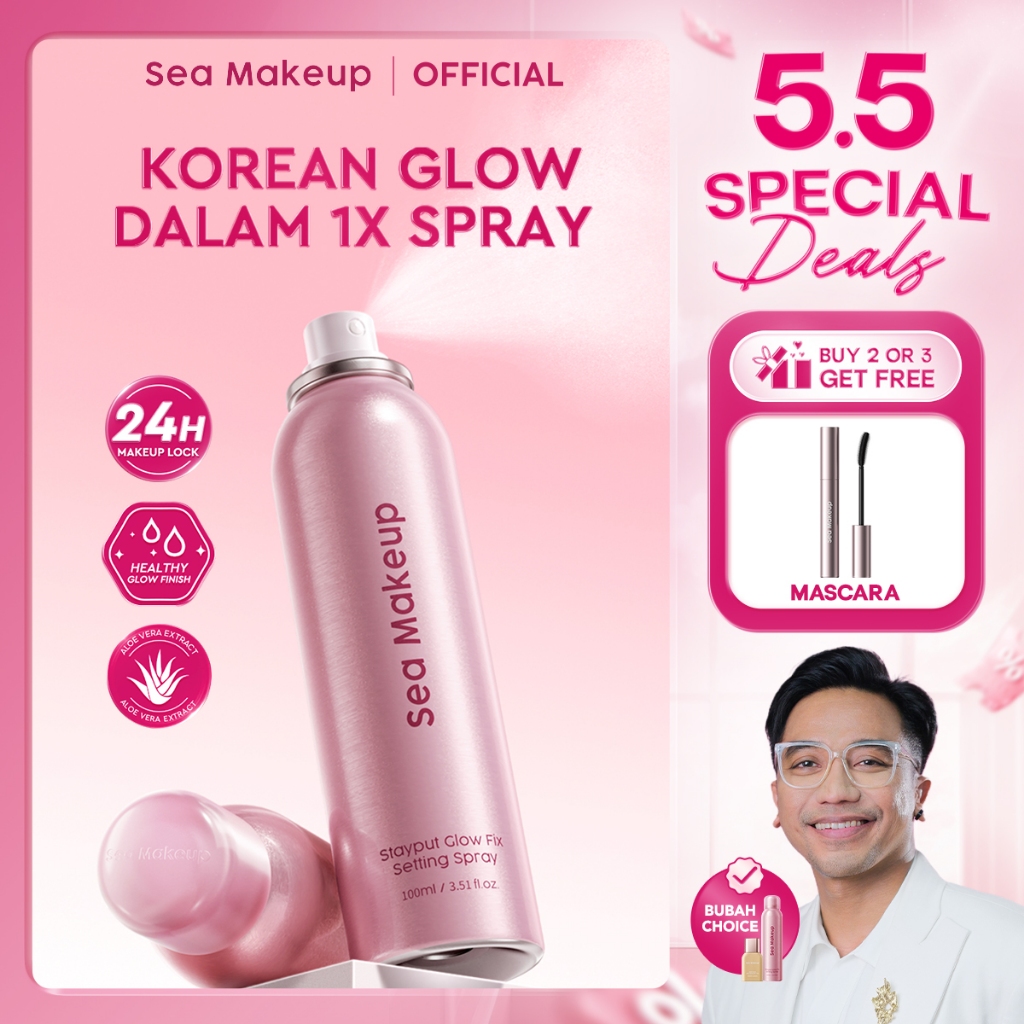 [FREE MASCARA | BUBAH CHOICE COMBO] Sea Makeup Stayput Glow Fix Setting Spray - Longlasting Makeup 2
