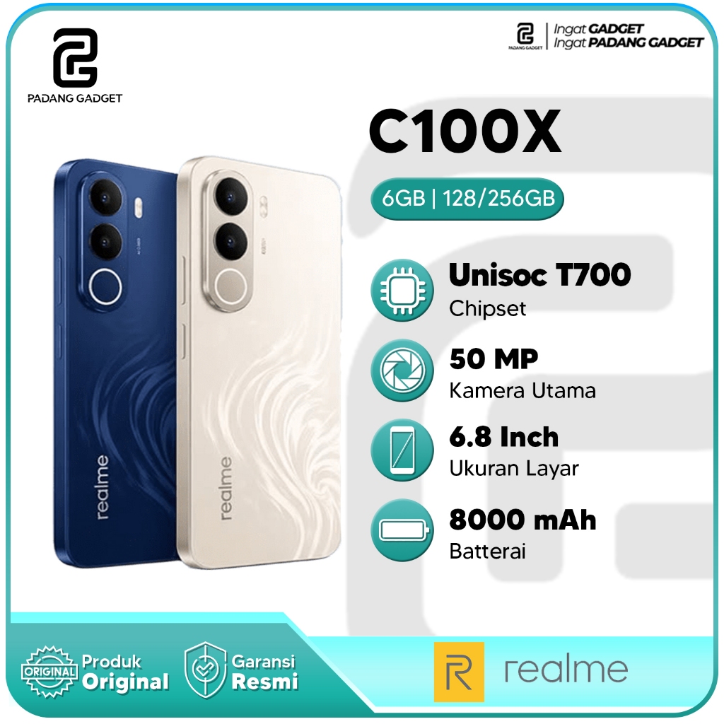 Realme C100x 6/128GB 6/256GB HP Smartphone Android Baru Original Garansi Resmi