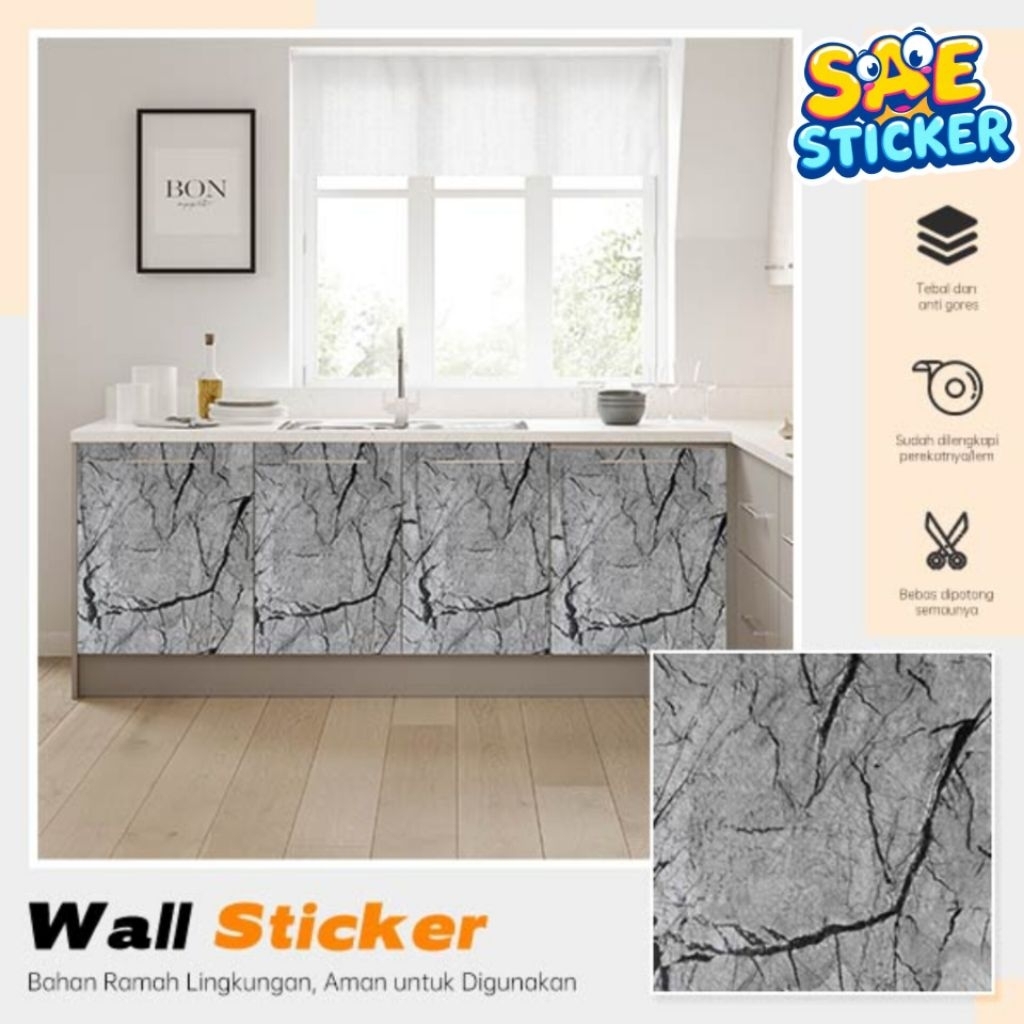 Wallpaper Sticker Lemari Meja Pintu Dinding Kayu Triplek