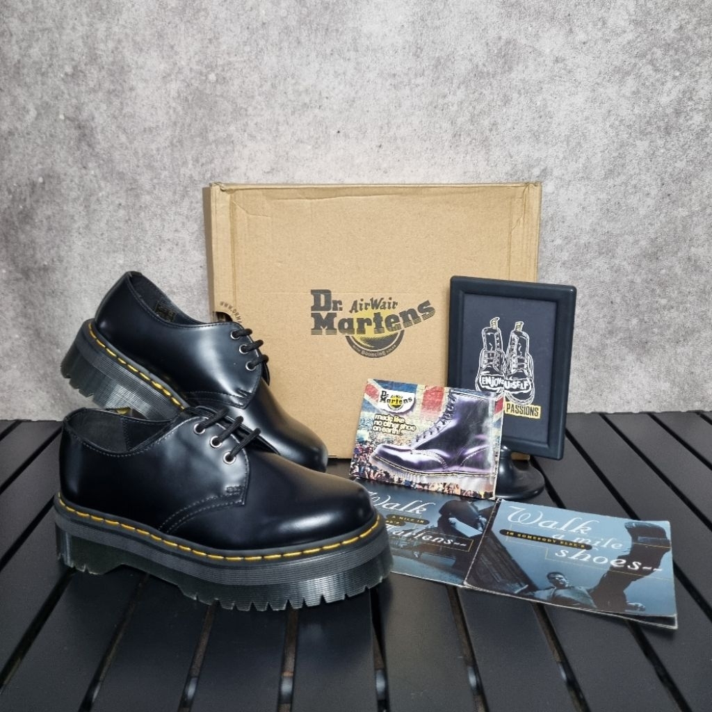 Dr Martens 1461 Quad Black Smooth 6uk Made in Vietnam NEW BNIB Solovair Docmart