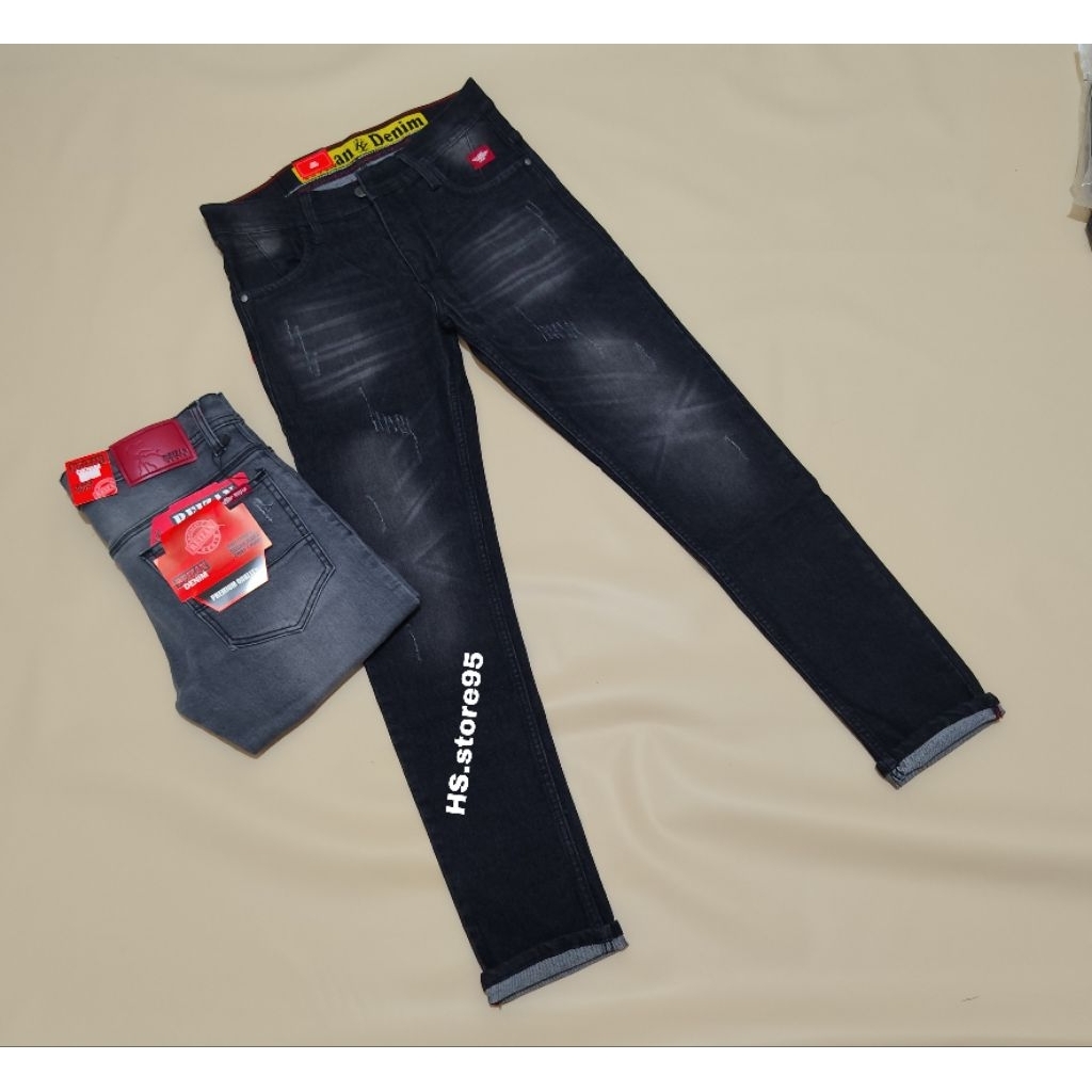 HS.store95 celana pria panjang polos sobek cakar/ celana jeans pria original/ celana jeans pria dist