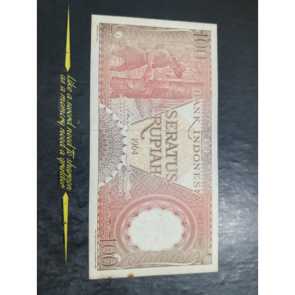 UANG KUNO 100 RUPIAH SERI PEKERJA TAHUN 1964 NOMOR URUT