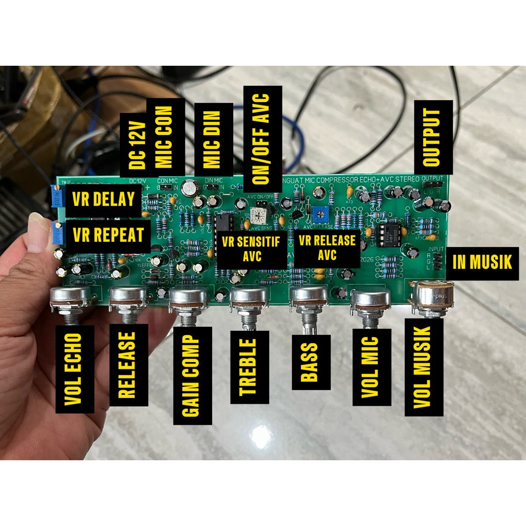 Kit penguat mic echo compressor tone controll AVC stereo 7P1CM1DMAVC