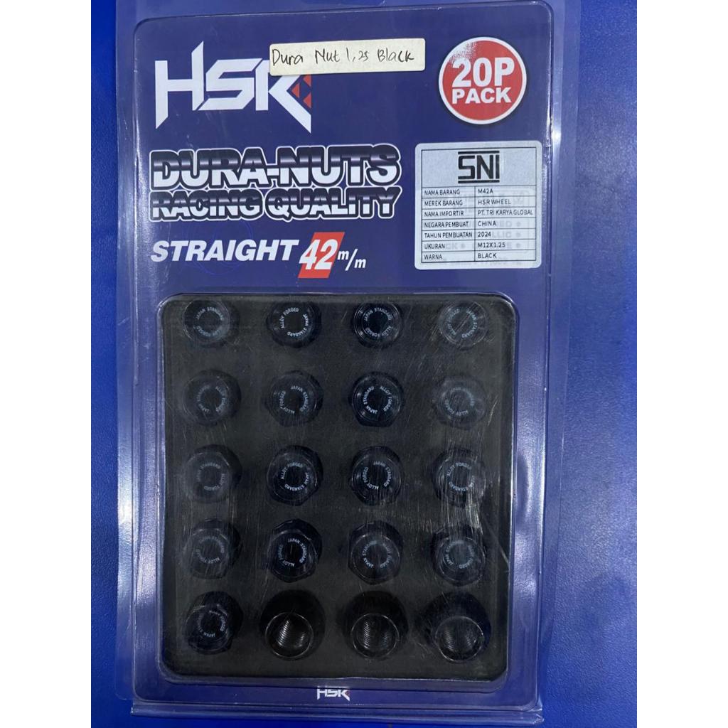MUR RODA VARIASI HSR wheels dura nut ukuran 1.5 black || baut roda variasi mur duranut buat mobil to