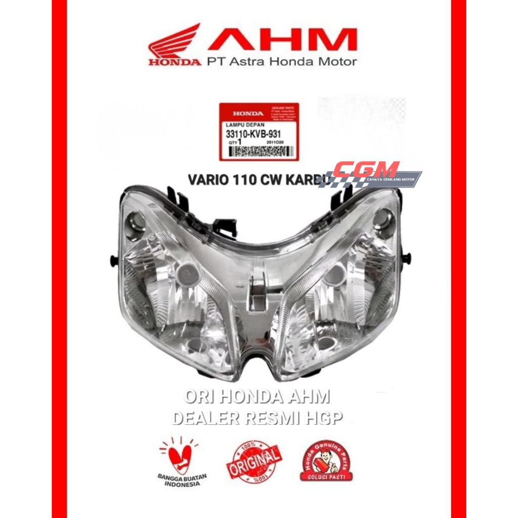 33110-KVB-931 Reflektor lampu depan vario 110  vario cw vario tehnco vario 110 karbu 2009-2011 ori h